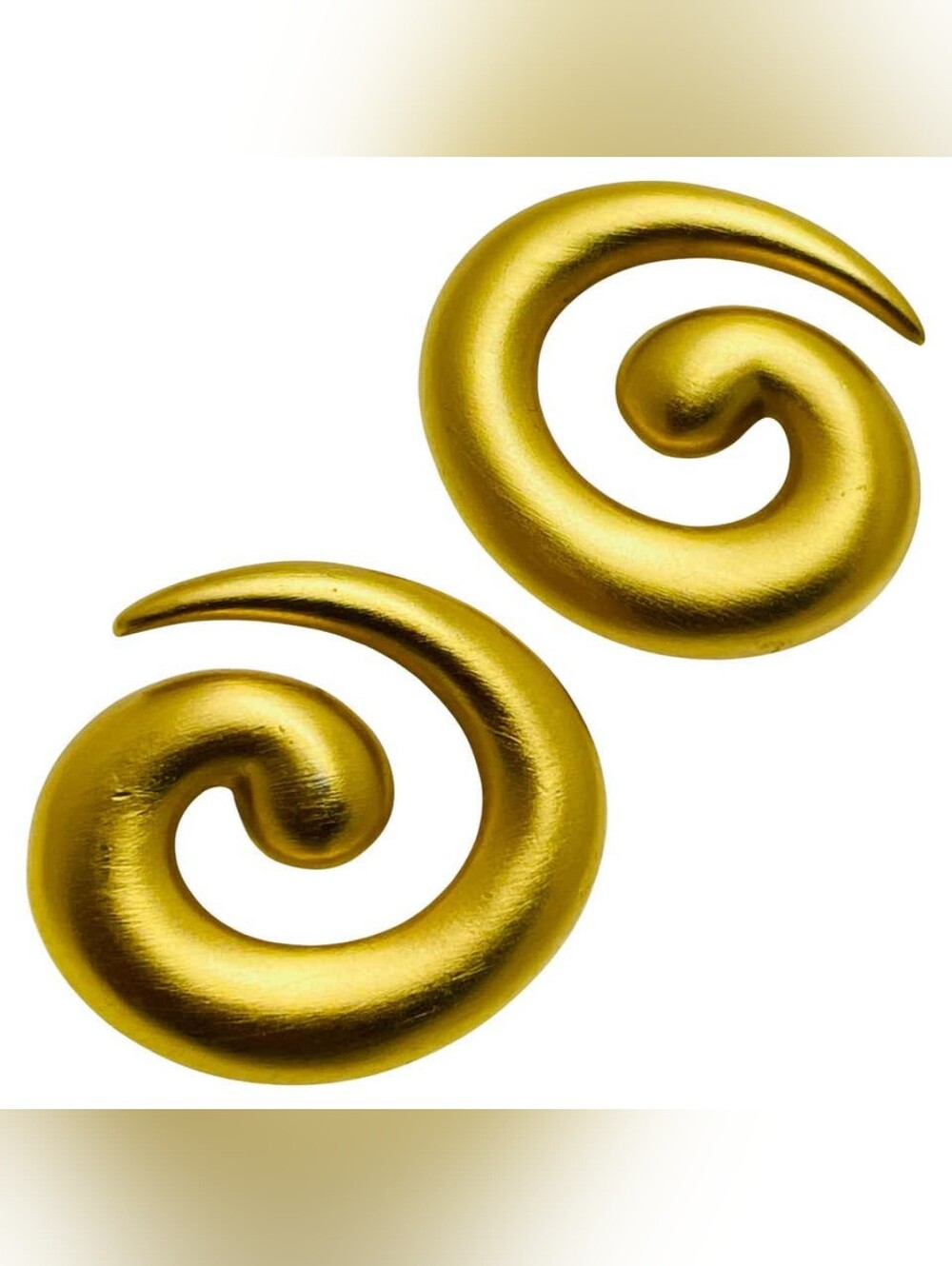 Monet Gold Spiral Clip-On Earrings Vintage Monet Classi Clip On Earrings